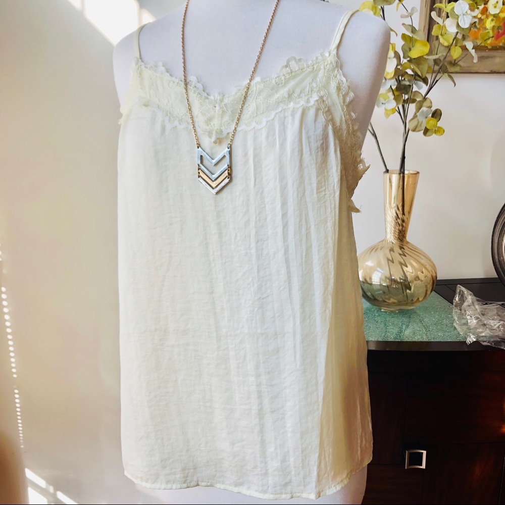 Ivory // Satin Lace Blouse